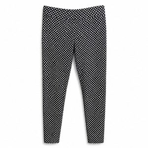 Women's Black White Geometric Ponte‎ Pants Slim Pull On Ankle Workwear Size M